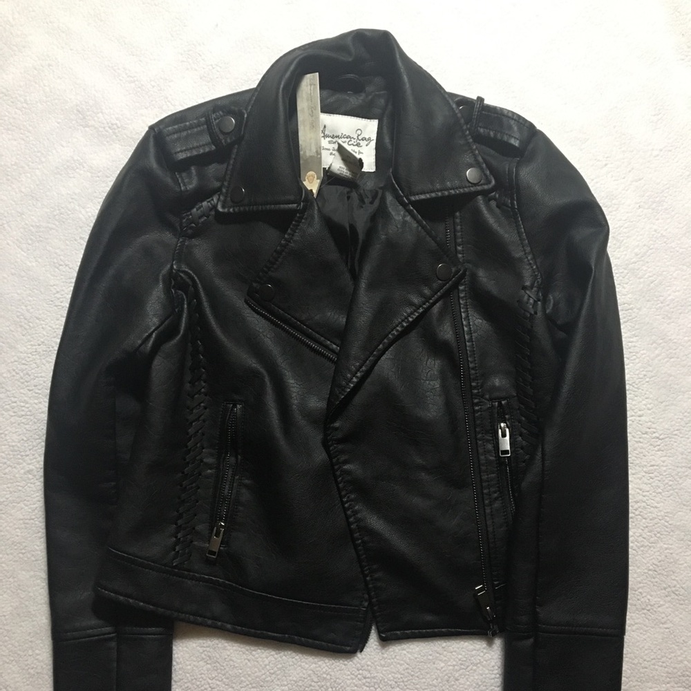 Juniors’ Faux-leather Jacket - Picture 2 of 5